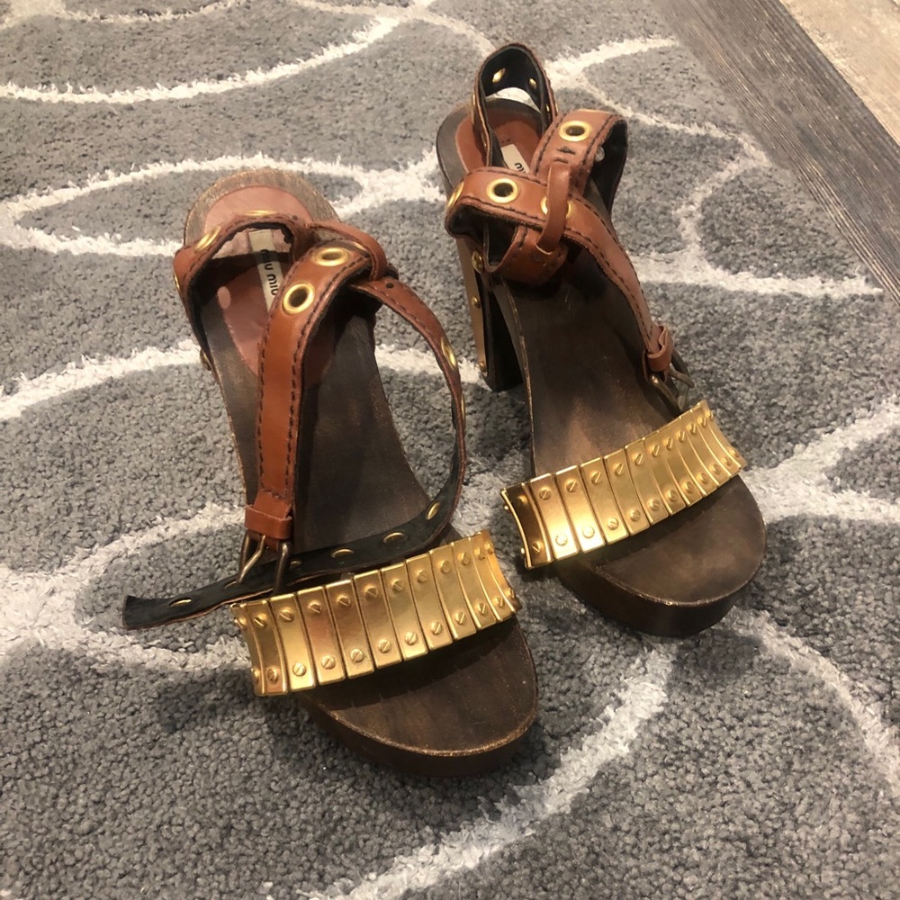 Miu miu chunky heels size 36